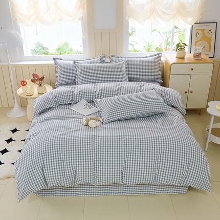 金泰莱 2025新款色织老粗布四件套全棉四件套纯棉四件套 淡墨