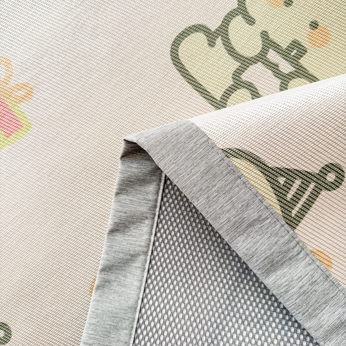 91家纺网 家纺一手货源 找家纺 典曼家纺 2025春夏新款250D冰丝宽边圆网冰丝凉席席子 礼物恐龙