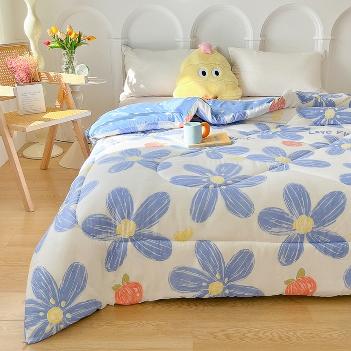 91家纺网 家纺一手货源 找家纺 百花王2025新款原棉大豆被被子被芯 唯美兰