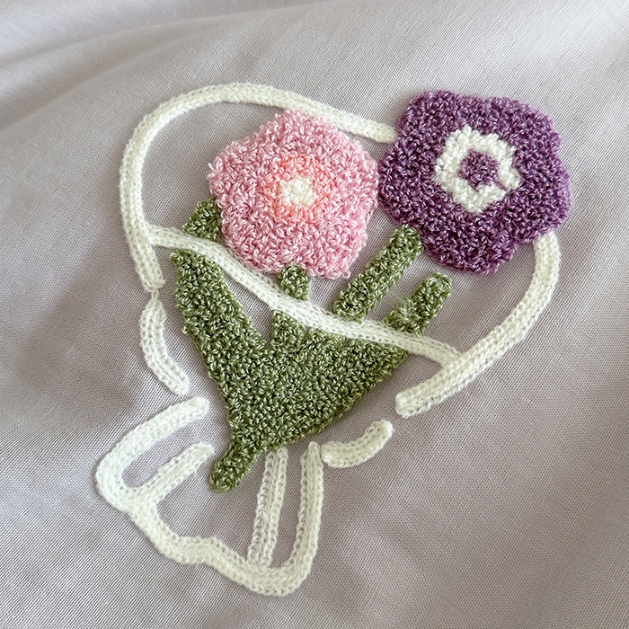 91家纺网 家纺一手货源 找家纺 TT.one 塔塔家居 2025新款全棉双层纱毛巾绣萌宠系列四件套 浪漫假日