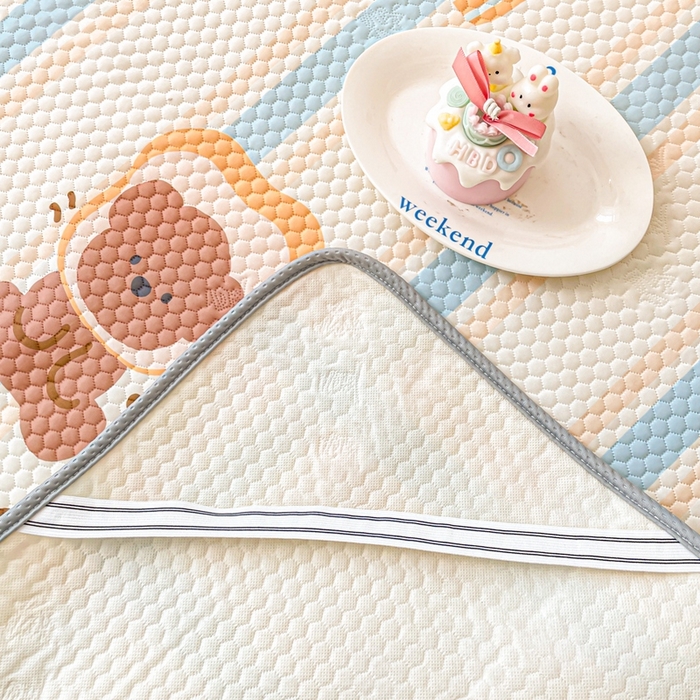 91家纺网 家纺一手货源 找家纺 川悦生活 2025新款大版冰豆豆凉豆豆凉席 爱生活的小熊