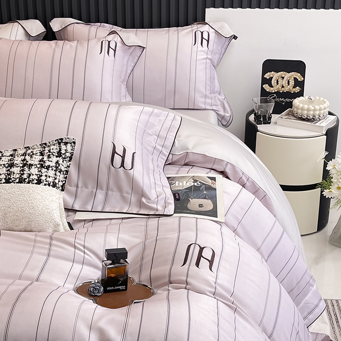 91家纺网 家纺一手货源 找家纺 （总）2025夏季A类天丝棉夹棉床盖床笠四件套全棉纯棉纯色长绒棉真丝保护罩高级感条纹床上用品