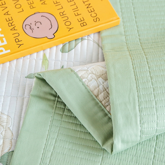 91家纺网 家纺一手货源 找家纺 晨晨家纺2025新款双面全棉夏被四件套 清新悦语