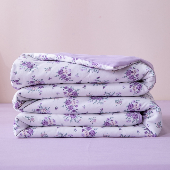 91家纺网 家纺一手货源 找家纺 南北家居 2025新款针织棉双层纱夏被四件套 芬芳物语