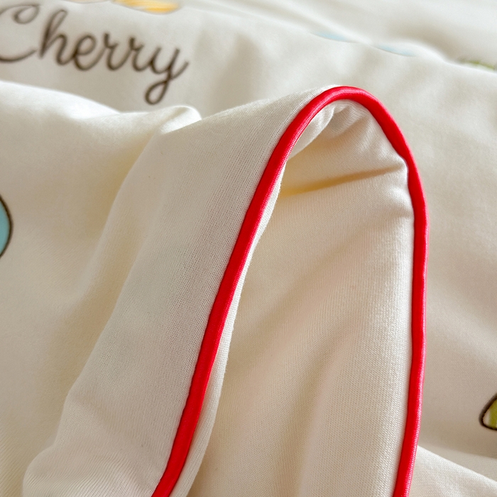 91家纺网 家纺一手货源 找家纺 麦伦家居 2025新款云柔针织棉大豆夏凉被 樱桃画