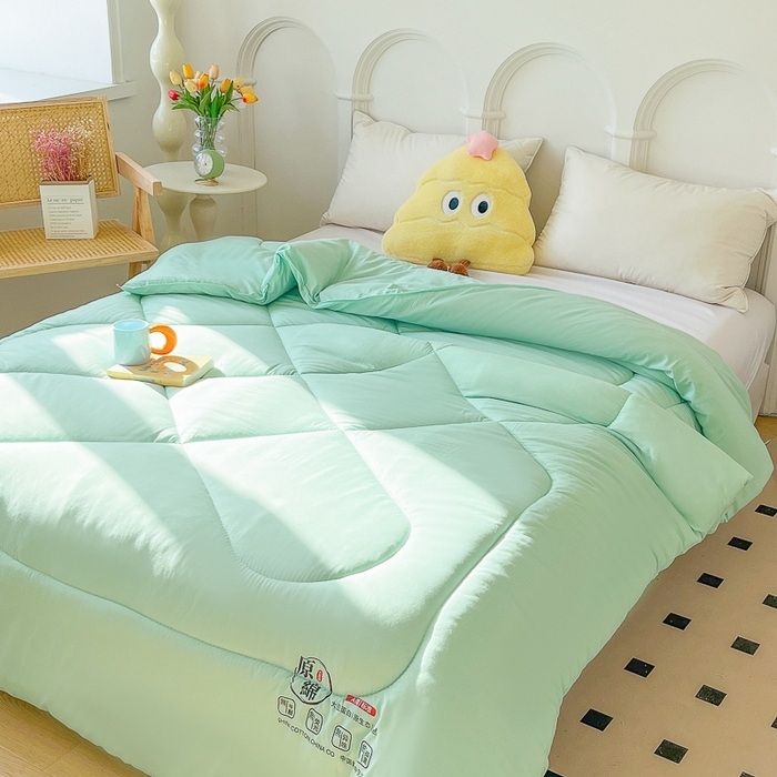 91家纺网 家纺一手货源 找家纺 百花王2025新款原棉大豆被被子被芯 墨绿色