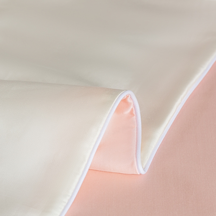 91家纺网 家纺一手货源 找家纺 爱彼家纺 2025夏季新款麻绳款冰丝夏被夏凉被空调被四件套-风格二 麻绳款夏被-奶昔白+粉