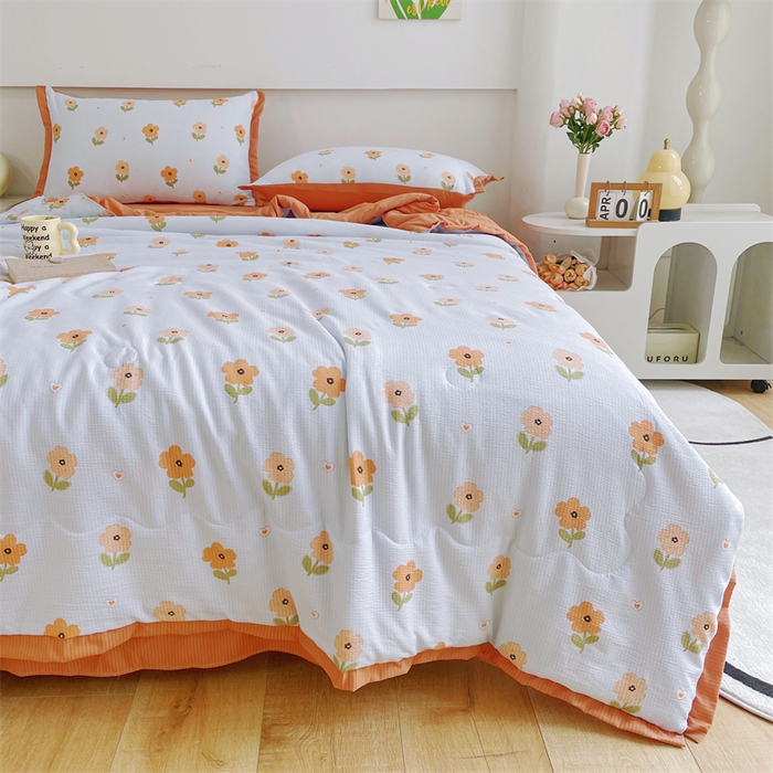 91家纺网 家纺一手货源 找家纺 南北家居 2025新款亲肤泡泡棉提花夏被 晓春