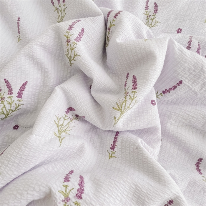 91家纺网 家纺一手货源 找家纺 南北家居 2025新款亲肤泡泡棉提花夏被 紫色香