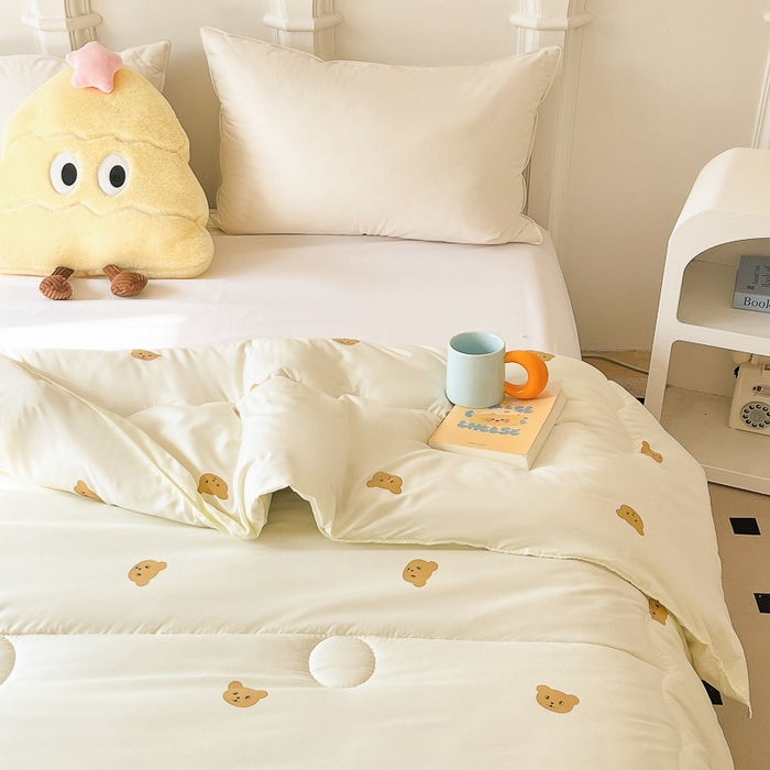 91家纺网 家纺一手货源 找家纺 百花王2025新款原棉大豆被被子被芯 小熊头