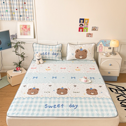 91家纺网 家纺一手货源 找家纺 川悦生活 2025新款大版冰豆豆凉豆豆凉席 小熊的蛋糕