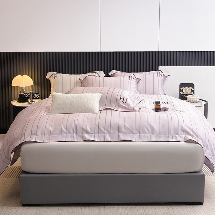 91家纺网 家纺一手货源 找家纺 （总）2025夏季A类天丝棉夹棉床盖床笠四件套全棉纯棉纯色长绒棉真丝保护罩高级感条纹床上用品