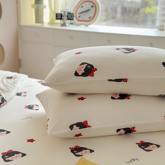 91家纺网 家纺一手货源 找家纺 麦伦家居 2025新款云柔针织棉大豆夏凉被 蝴蝶结女孩