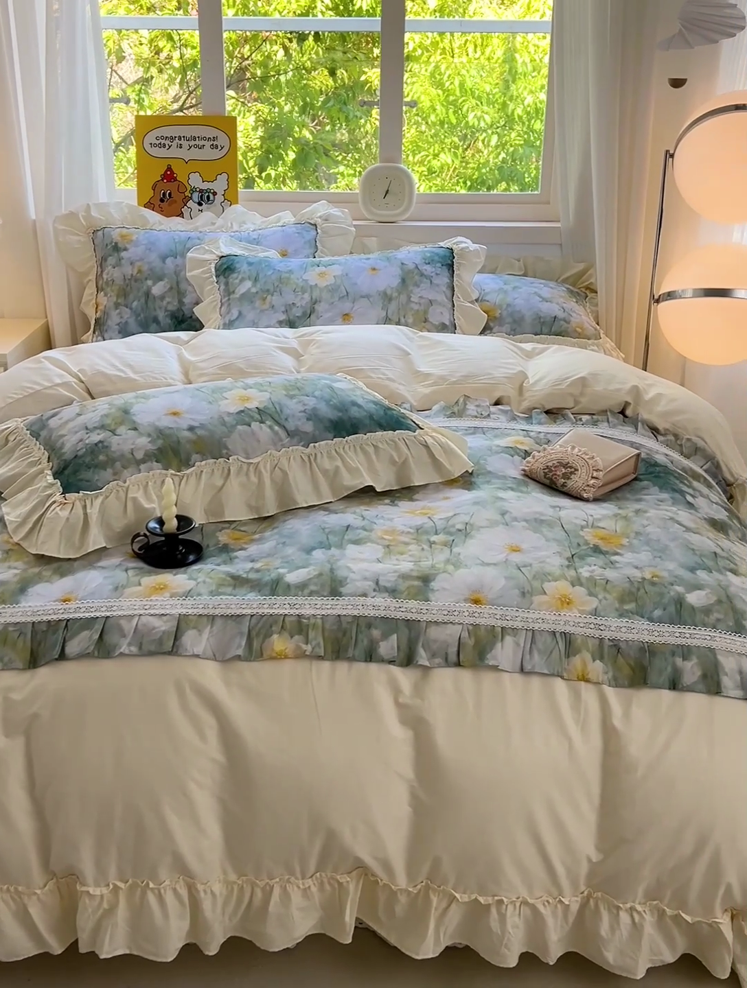 91家纺网 家纺一手货源 找家纺 （总）迪欧芙2025新款全棉法式数码印花床裙四件套