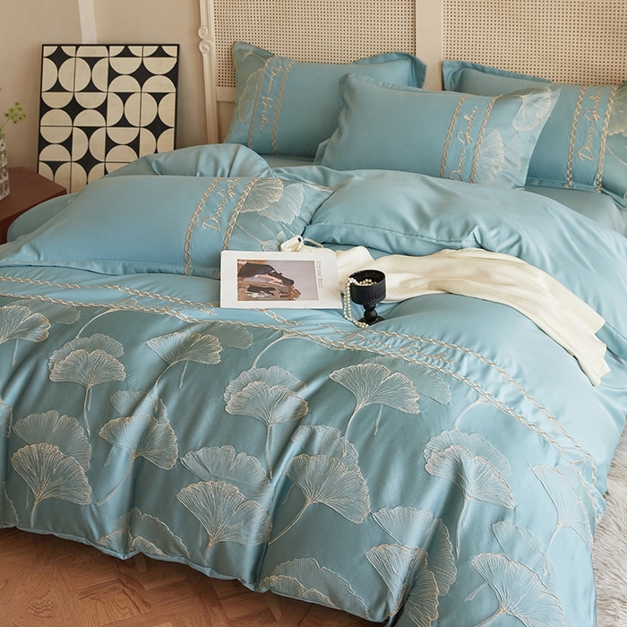 91家纺网 家纺一手货源 找家纺 （总）菲儿2025新款冰丝浮雕提花绣花四件套