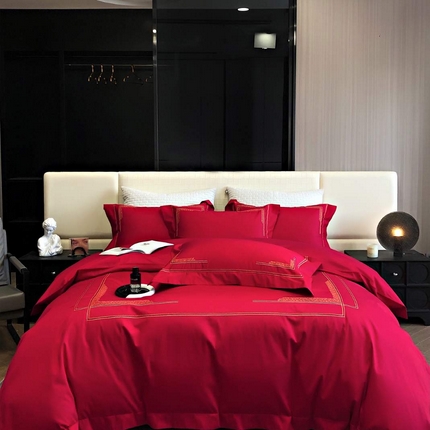 时亿家居 2025新款100支长绒棉婚庆系列四件套 璀璨星耀