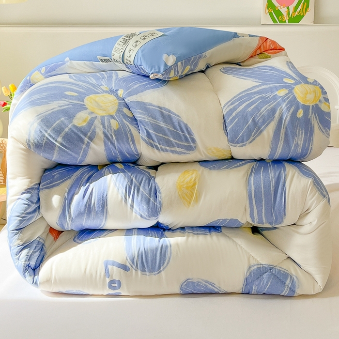 91家纺网 家纺一手货源 找家纺 百花王2025新款原棉大豆被被子被芯 唯美兰