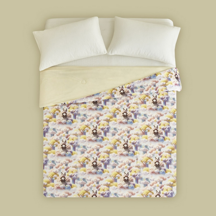 91家纺网 家纺一手货源 找家纺 子由家居 2025新款5D凉感大豆夏被 5D-彩虹熊猫