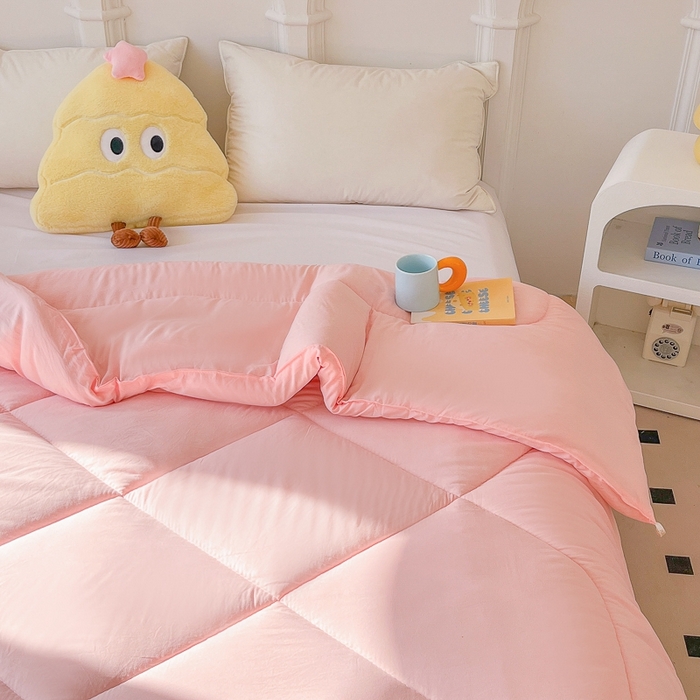 91家纺网 家纺一手货源 找家纺 百花王2025新款原棉大豆被被子被芯 粉色