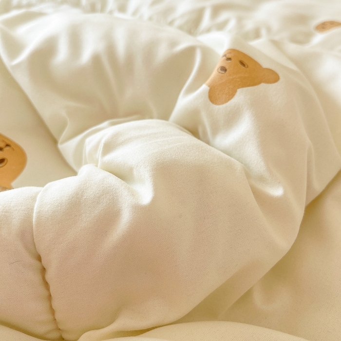 91家纺网 家纺一手货源 找家纺 百花王2025新款原棉大豆被被子被芯 小熊头