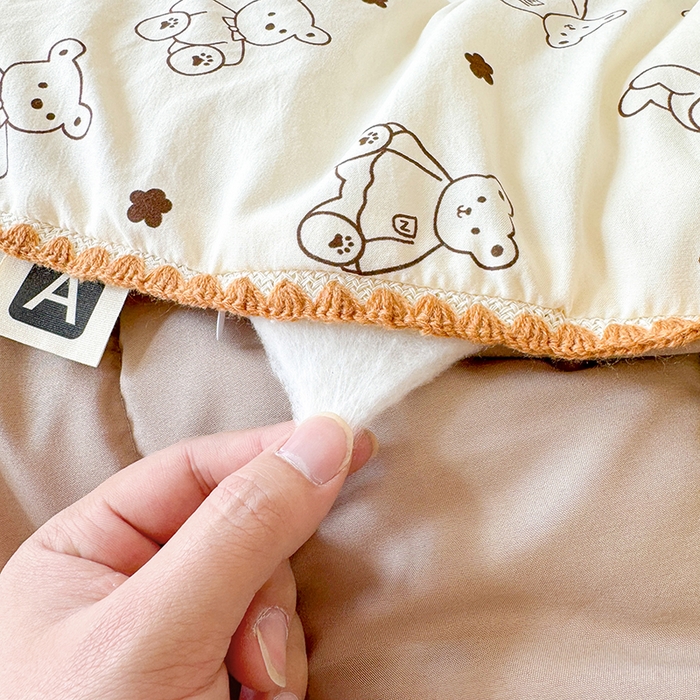 91家纺网 家纺一手货源 找家纺 熙宴家纺 2025新款A类水洗双层纱100%新疆棉花印花夏被空调被夏凉被 绅士熊