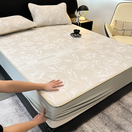 典曼家纺 2025春夏新款PE凉感提花床席床笠凉席席子 欧洛莎 床笠