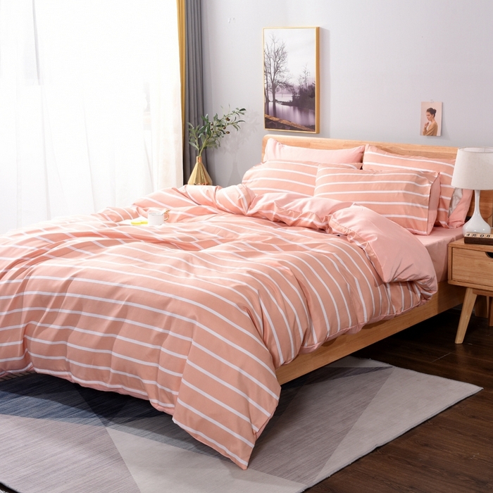 91家纺网 家纺一手货源 找家纺 百花王2025新款斜纹天丝莫代尔四件套 玉条纹