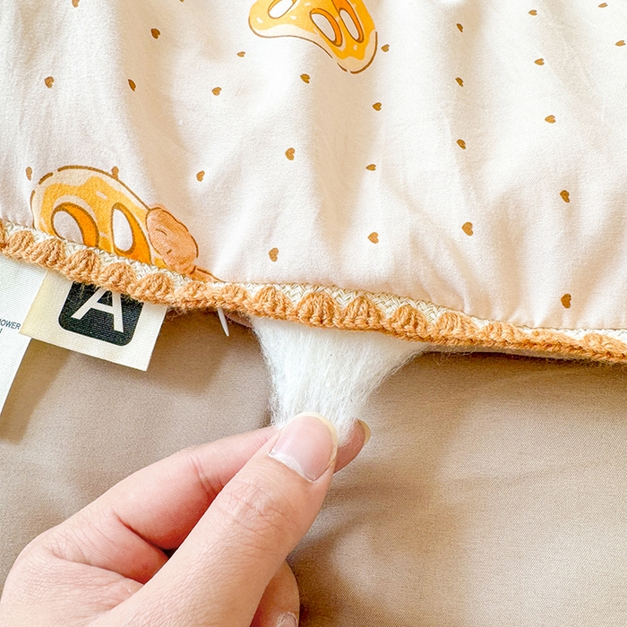 91家纺网 家纺一手货源 找家纺 熙宴家纺 2025新款A类水洗双层纱100%新疆棉花印花夏被空调被夏凉被 小熊蛋糕