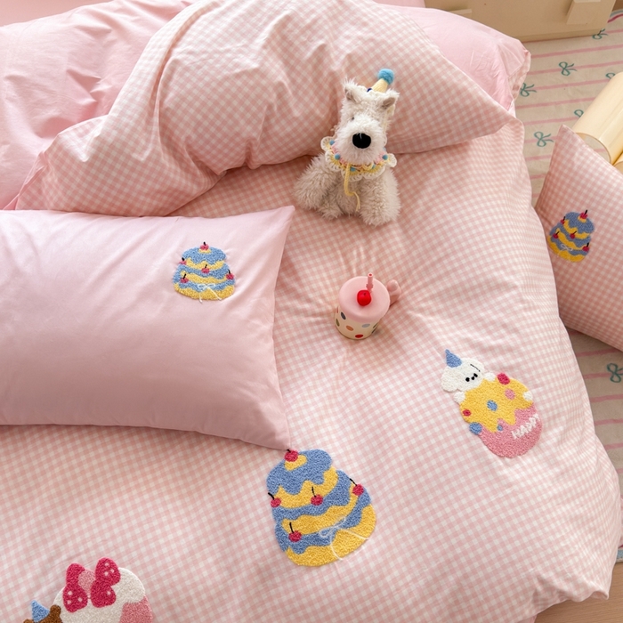 91家纺网 家纺一手货源 找家纺 如意朵2025新款全棉毛巾绣四件套 小甜品