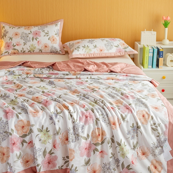 91家纺网 家纺一手货源 找家纺 晨晨家纺2025新款双面全棉床盖款三件套 绚纱