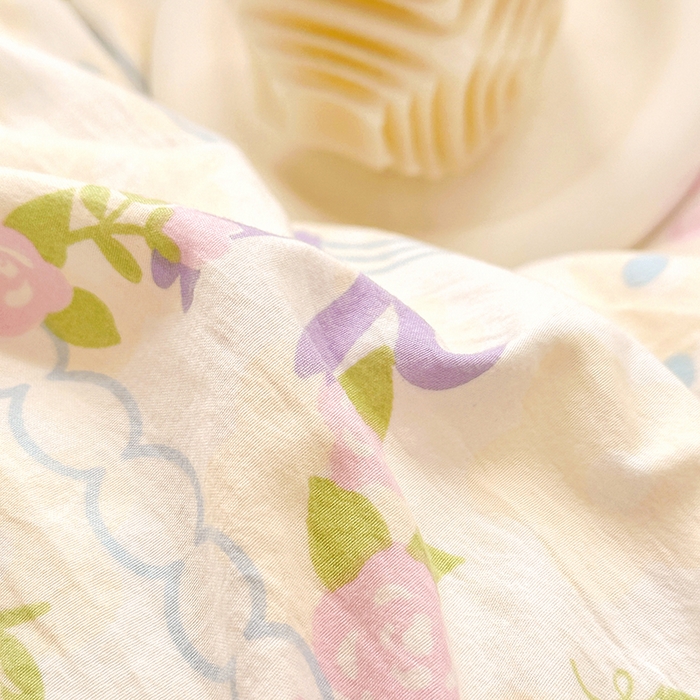 91家纺网 家纺一手货源 找家纺 佳一家纺 2025新款亲肤水洗棉四件套系列 蝴蝶结紫