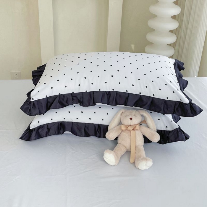 91家纺网 家纺一手货源 找家纺 绣女坊  2025新款水洗天丝夏被四件套 蓝色圆点