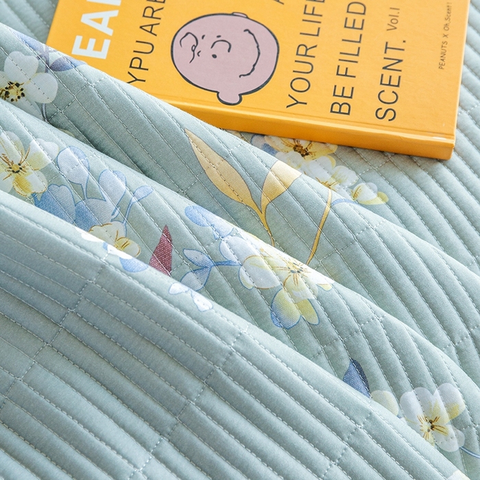 91家纺网 家纺一手货源 找家纺 晨晨家纺2025新款双面全棉夏被四件套 青棠