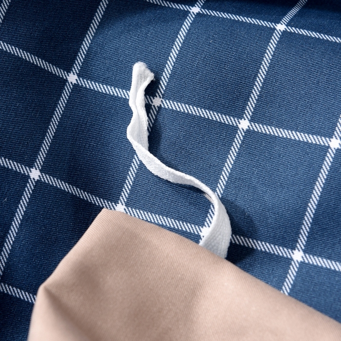 91家纺网 家纺一手货源 找家纺 百花王2025新款斜纹天丝莫代尔四件套 蓝格