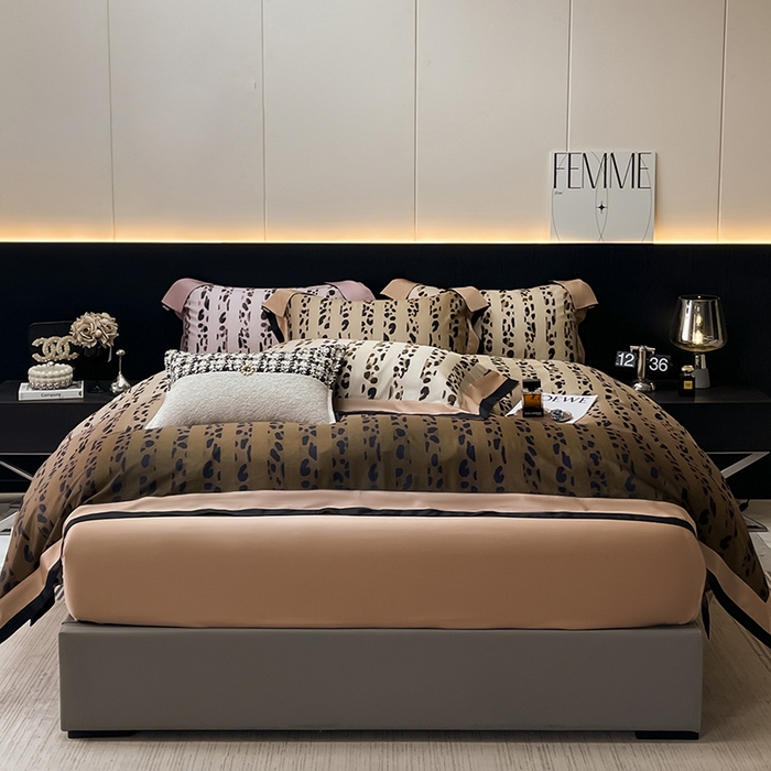 91家纺网 家纺一手货源 找家纺 爱妮菲2025新款高端轻奢A类母婴级天丝棉印花四件套纯棉全棉高端夏季丝滑裸睡长绒棉被套真丝床上用品   伊素