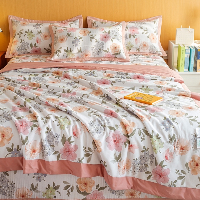 91家纺网 家纺一手货源 找家纺 晨晨家纺2025新款双面全棉床盖款三件套 绚纱