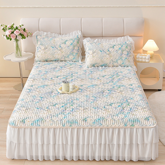 91家纺网 家纺一手货源 找家纺 （总）畅畅家纺 2025新款夏季凉感丝印花足球花凉席夏被夏凉被空调被四件套