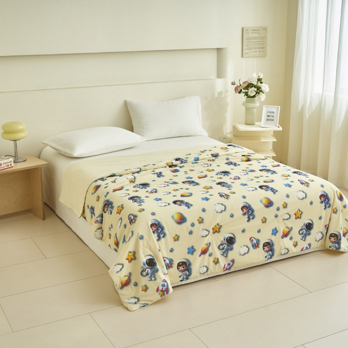 91家纺网 家纺一手货源 找家纺 子由家居 2025新款5D凉感大豆夏被 5D-太空人