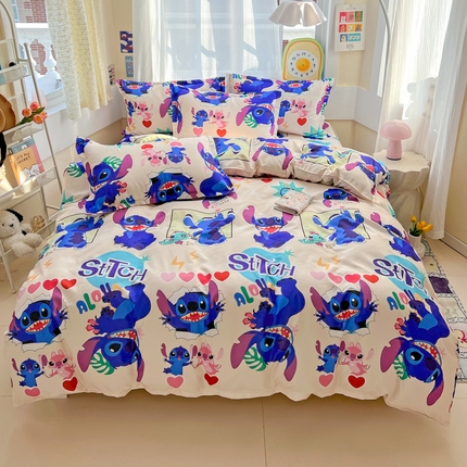 91家纺网 家纺一手货源 找家纺 （总）KT猫直营店 2025新款卡通加厚斜纹磨毛植物羊绒四件套