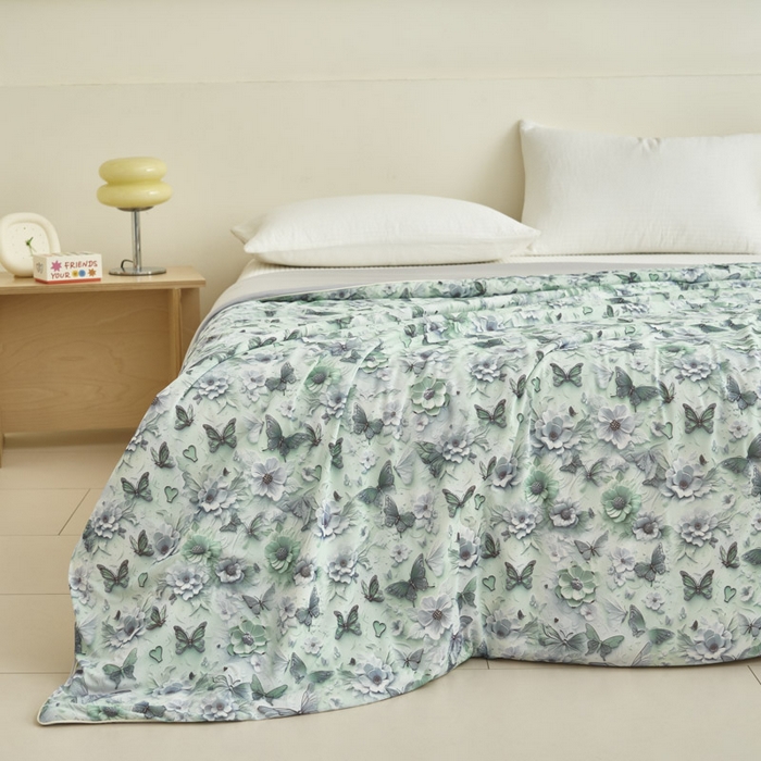 91家纺网 家纺一手货源 找家纺 子由家居 2025新款5D凉感大豆夏被 5D-蝴蝶纷飞