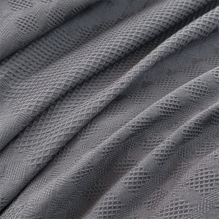 91家纺网 家纺一手货源 找家纺 曼町家居 2025新款全棉华夫格床笠 烟灰