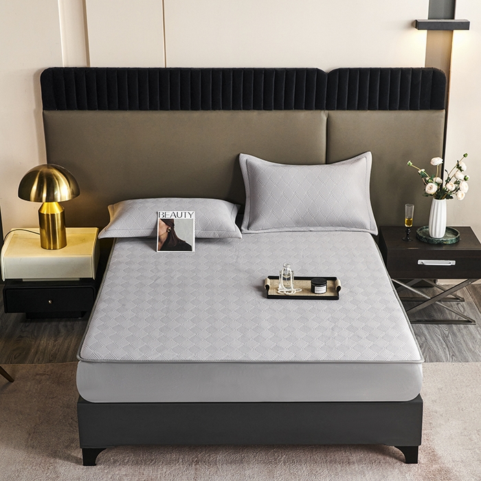 91家纺网 家纺一手货源 找家纺 桂雅居 2025新款高科技冷凝高分子超速凉感软席三件套 星空灰