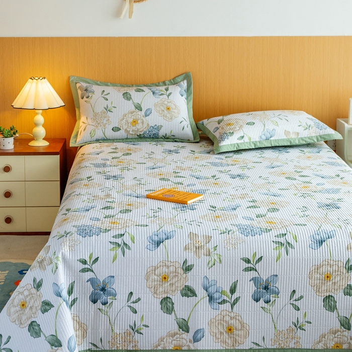 91家纺网 家纺一手货源 找家纺 晨晨家纺2025新款双面全棉夏被四件套 清新悦语