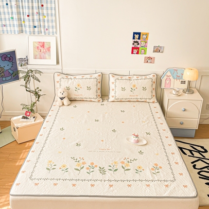 91家纺网 家纺一手货源 找家纺 川悦生活 2025新款大版冰豆豆凉豆豆凉席 春之少女