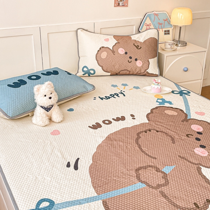 91家纺网 家纺一手货源 找家纺 川悦生活 2025新款大版冰豆豆凉豆豆凉席 表演小狗