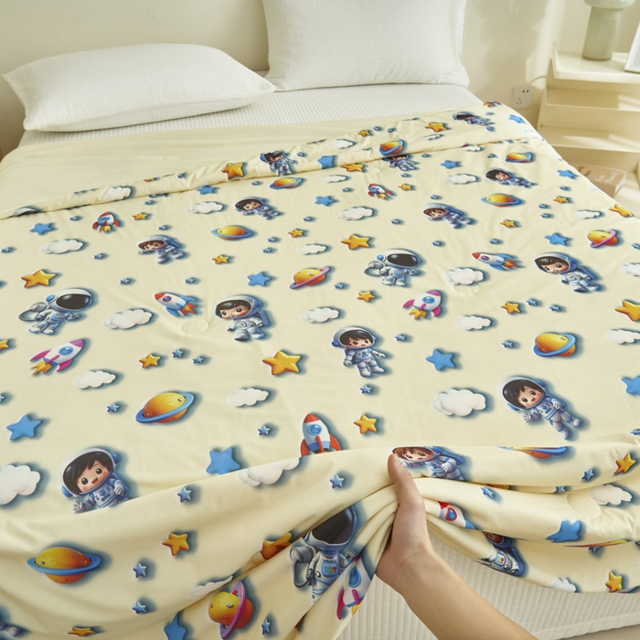 91家纺网 家纺一手货源 找家纺 子由家居 2025新款5D凉感大豆夏被 5D-太空人