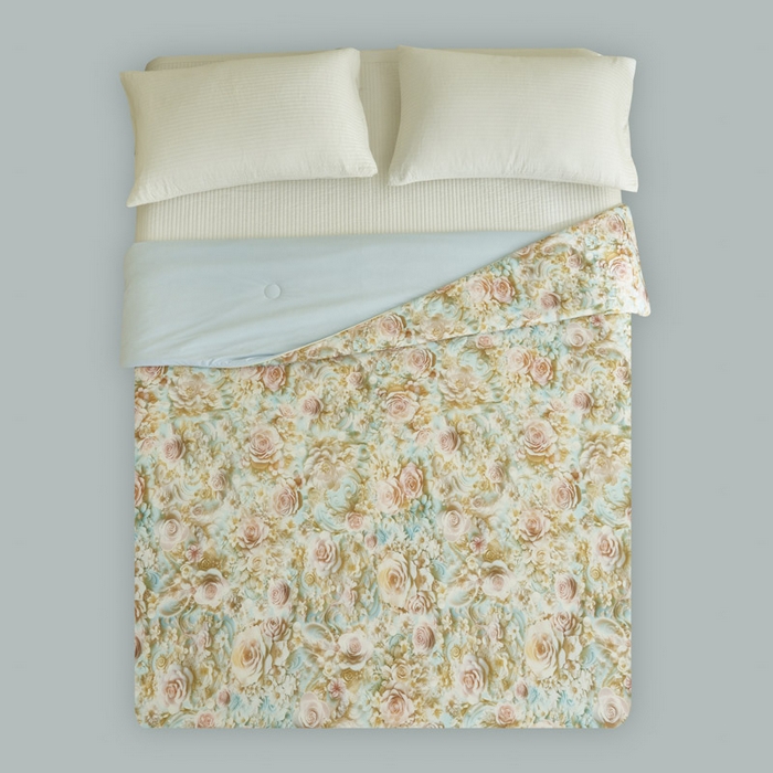 91家纺网 家纺一手货源 找家纺 子由家居 2025新款5D凉感大豆夏被 5D-玫瑰绿