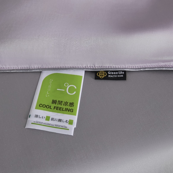 91家纺网 家纺一手货源 找家纺 AB家纺2025新品A类莱赛尔双拼50天丝空调夏被四件套 云霞紫-烟灰