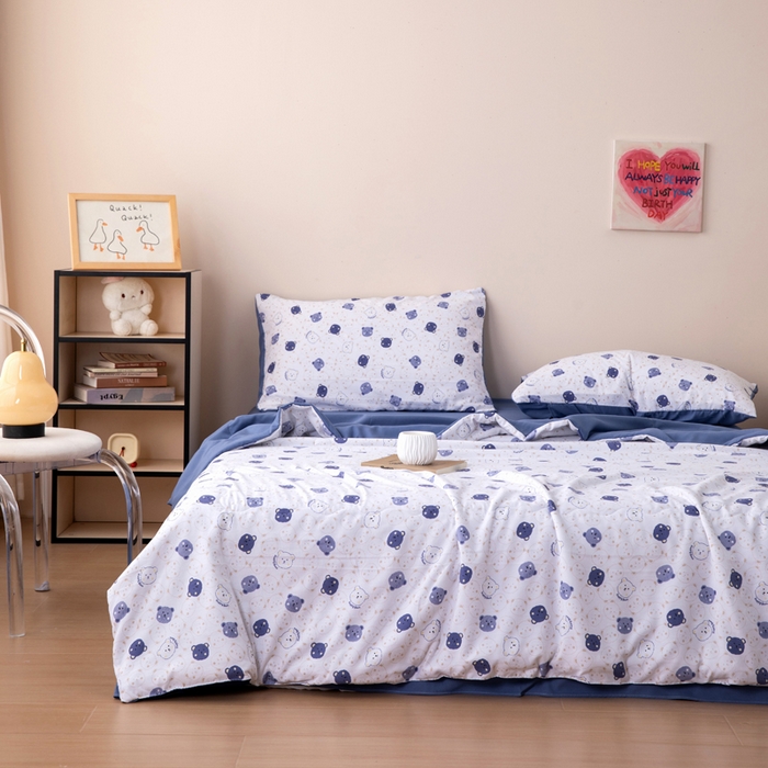 91家纺网 家纺一手货源 找家纺 （总）南北家居 2025新款针织棉双层纱夏被四件套