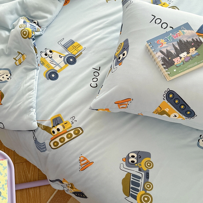 91家纺网 家纺一手货源 找家纺 麦伦家居 2025新款云柔针织棉大豆夏凉被 工程车